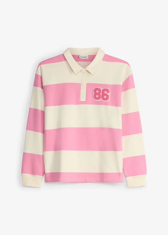 Polo-Sweatshirt aus reiner Bio-Baumwolle, bonprix