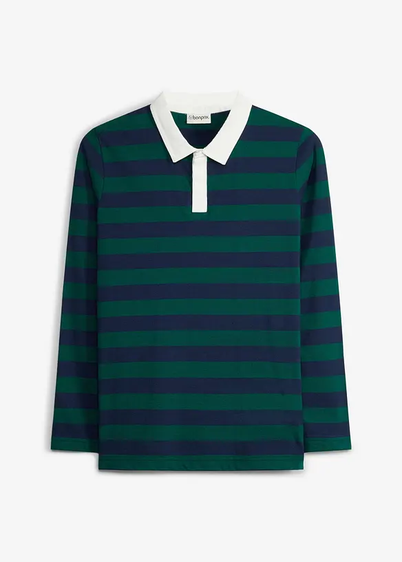 Langarm-Poloshirt aus weicher Bio Baumwolle, bonprix