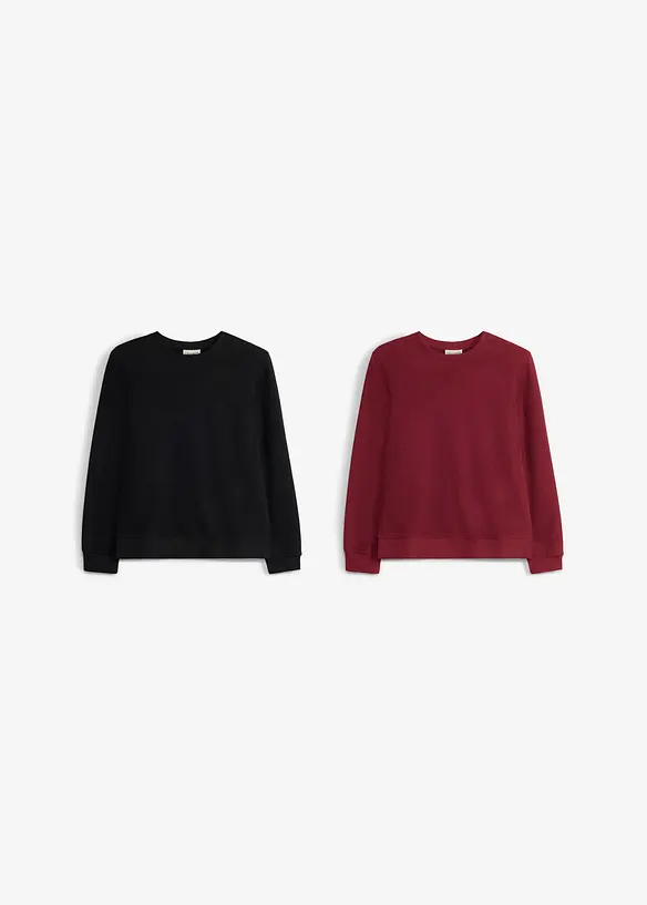 Sweatshirt aus weicher Bio Baumwolle (2er Pack), bonprix