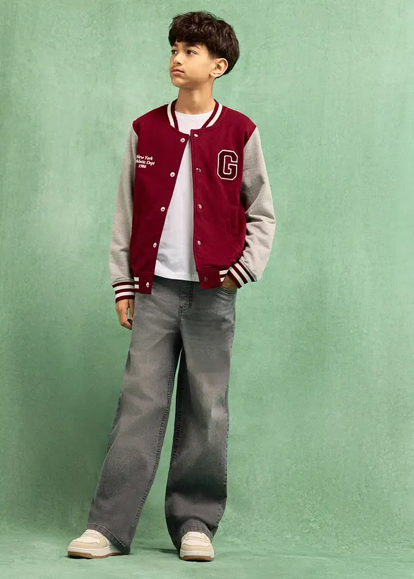 College-Sweatjacke mit weicher Baumwolle, bonprix