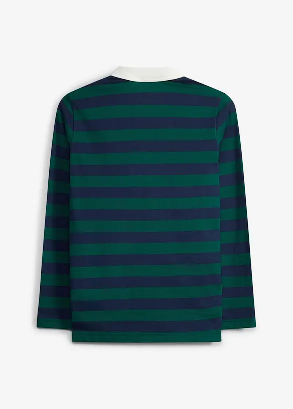 Langarm-Poloshirt aus weicher Bio Baumwolle, bonprix