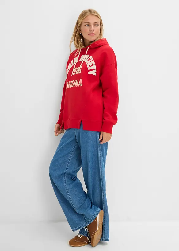 Sweat oversize &agrave; capuche 100% coton, bonprix