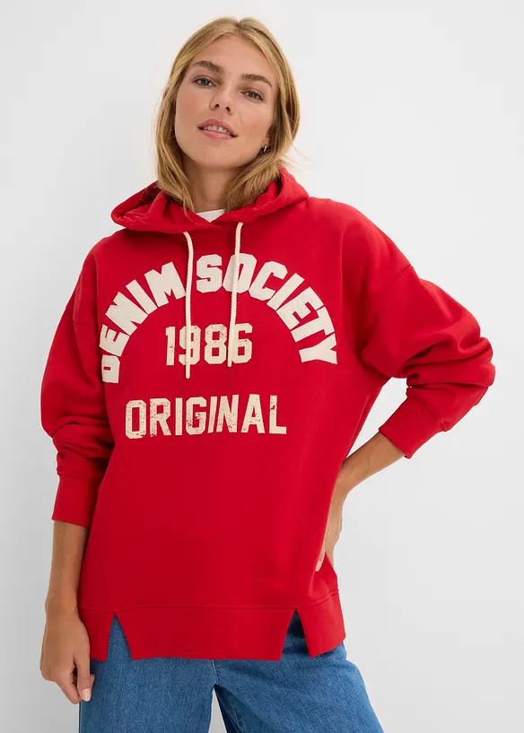 Sweat oversize &agrave; capuche 100% coton, bonprix
