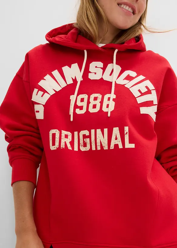 Sweat oversize &agrave; capuche 100% coton, bonprix