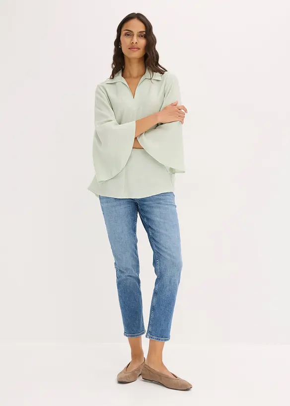 Blouse douce en viscose m&eacute;lang&eacute;e, bonprix