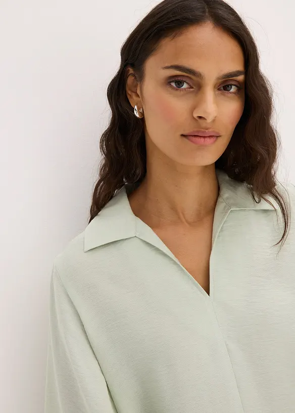 Blouse douce en viscose m&eacute;lang&eacute;e, bonprix