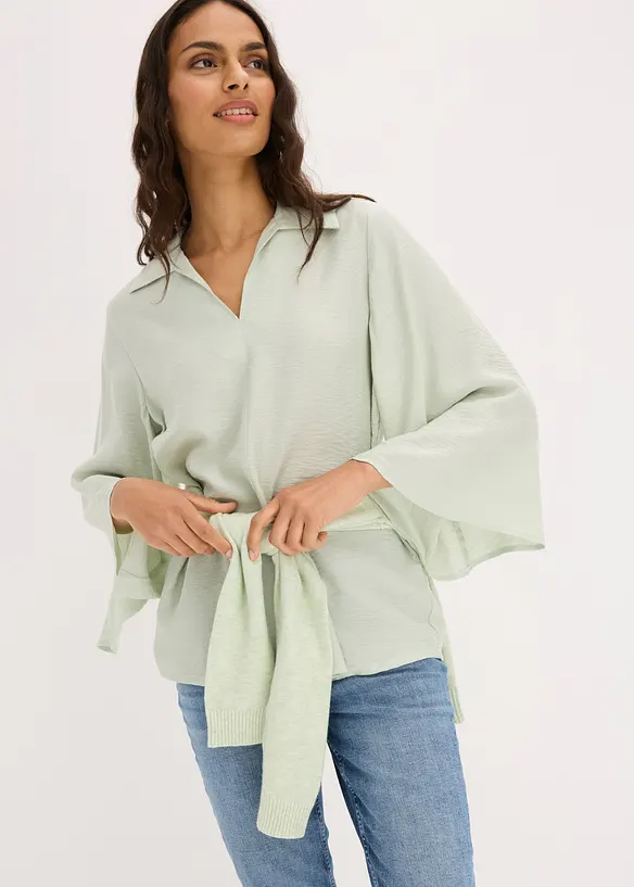 Blouse douce en viscose m&eacute;lang&eacute;e, bonprix
