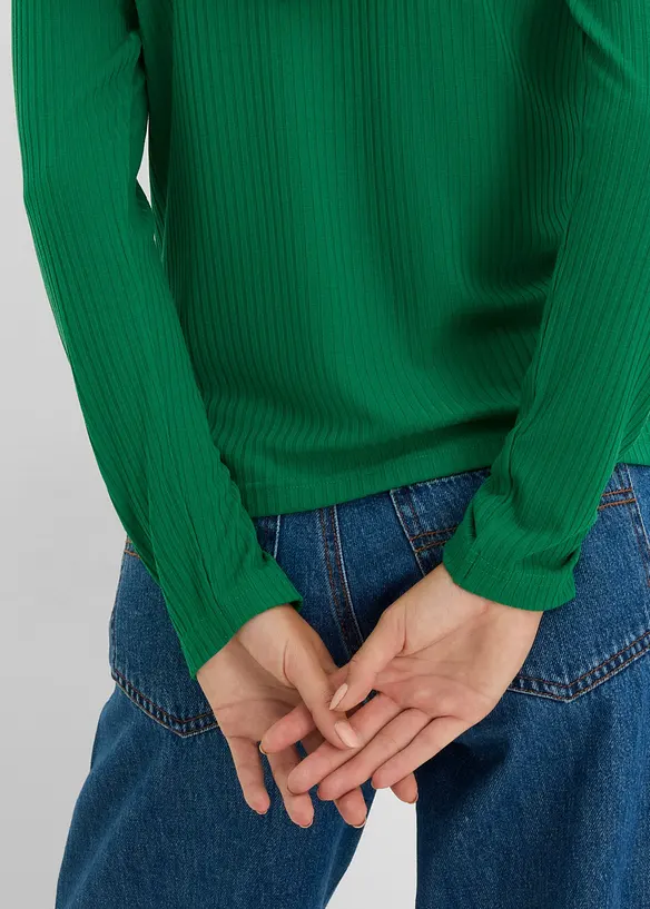Geripptes Poloshirt, bonprix
