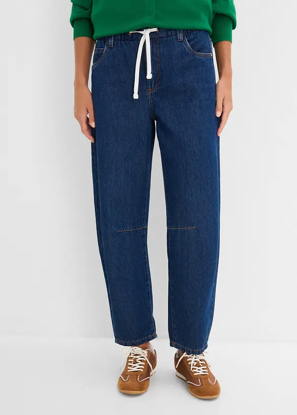 Barrel-Jeans Mid Waist cropped, bonprix