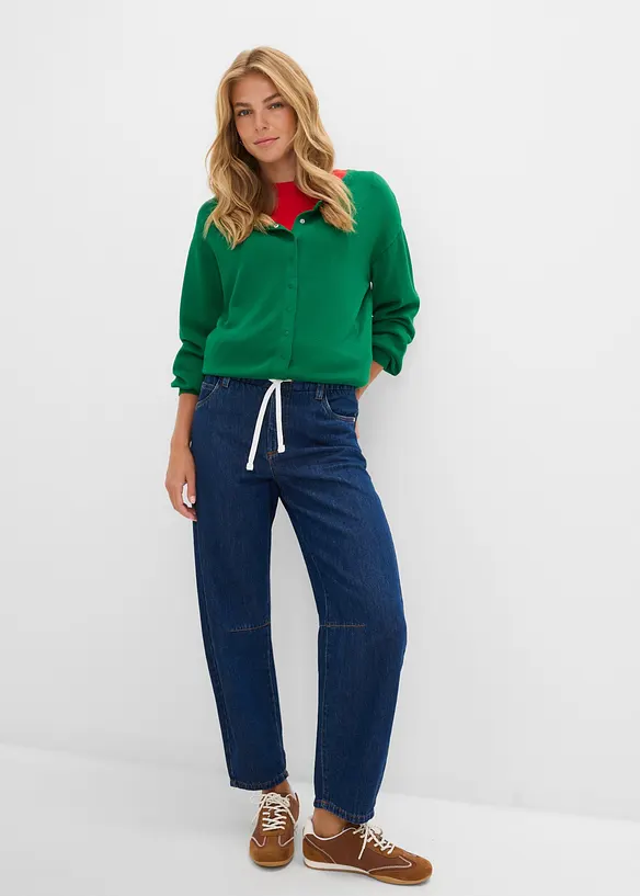 Barrel-Jeans Mid Waist cropped, bonprix