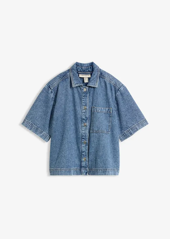Jeansbluse aus reiner Baumwolle, bonprix