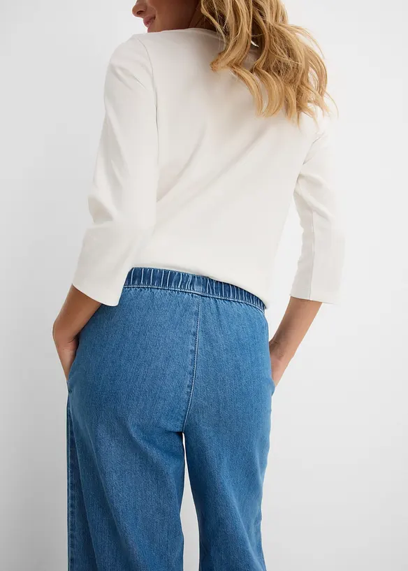 Jean large et l&eacute;ger, taille mi-haute, bonprix