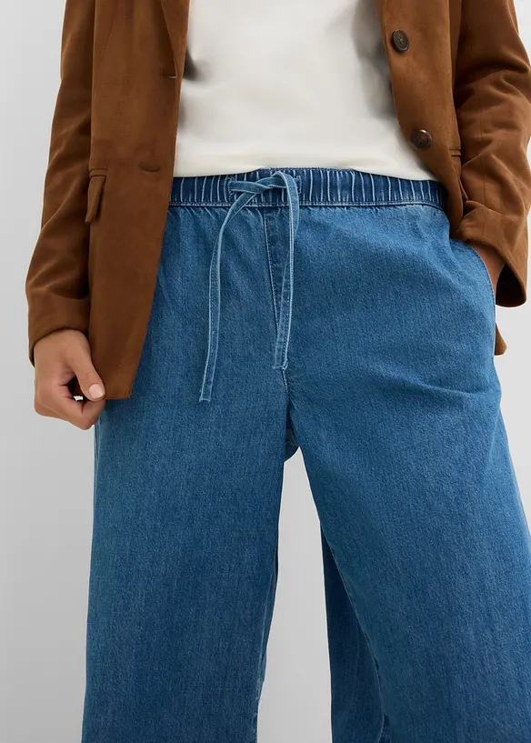 Jean large et l&eacute;ger, taille mi-haute, bonprix