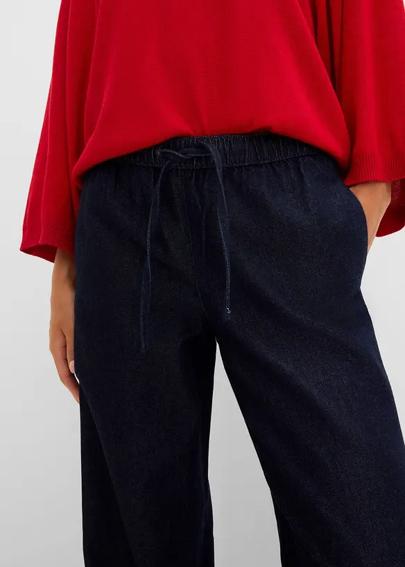 Leichte Wide-Leg-Jeans Mid Waist, bonprix