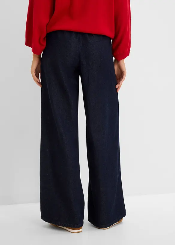 Leichte Wide-Leg-Jeans Mid Waist, bonprix