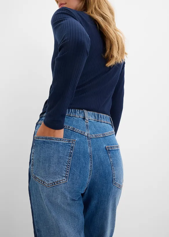 Jean mom taille haute, cropped, bonprix