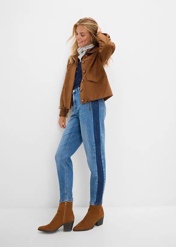 Jean mom taille haute, cropped, bonprix