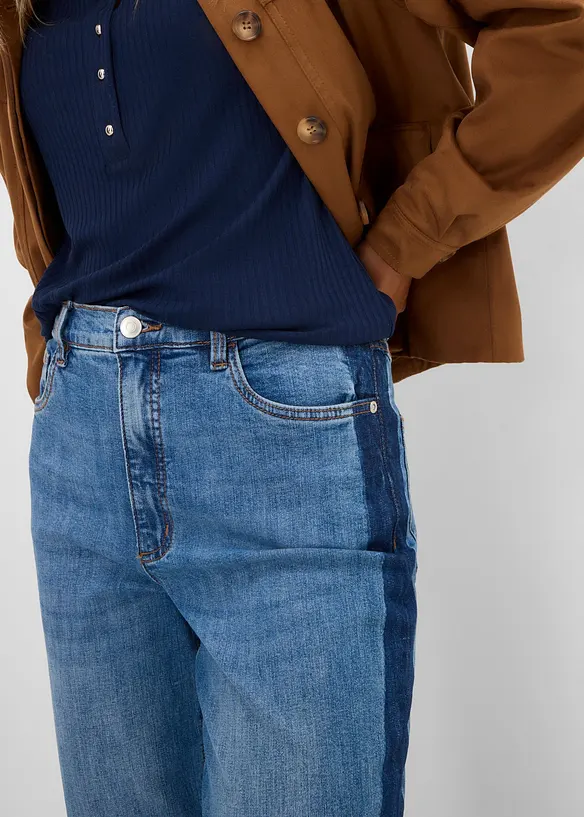 Jean mom taille haute, cropped, bonprix