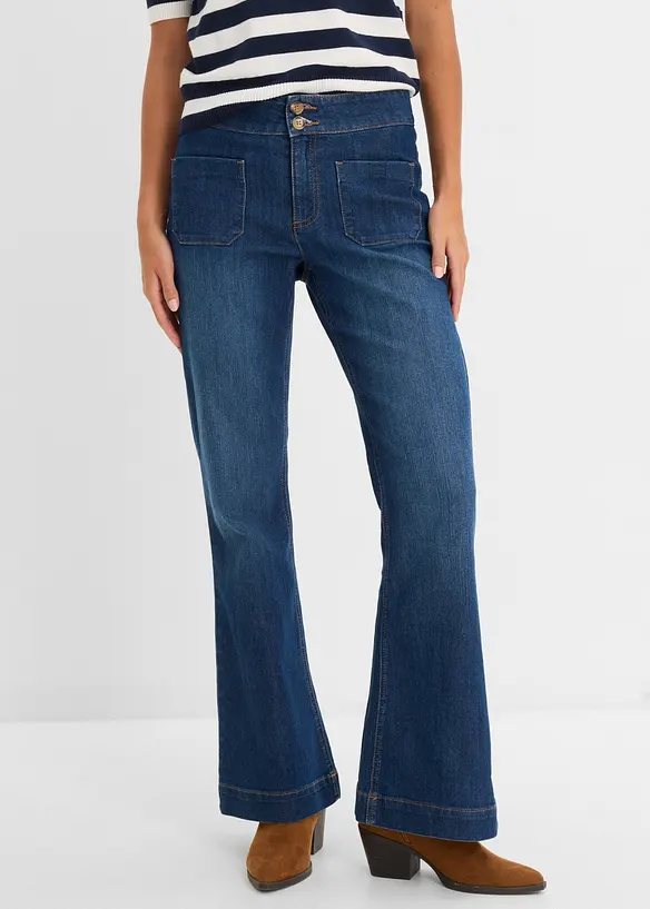 Jean flare taille mi-haute, bonprix