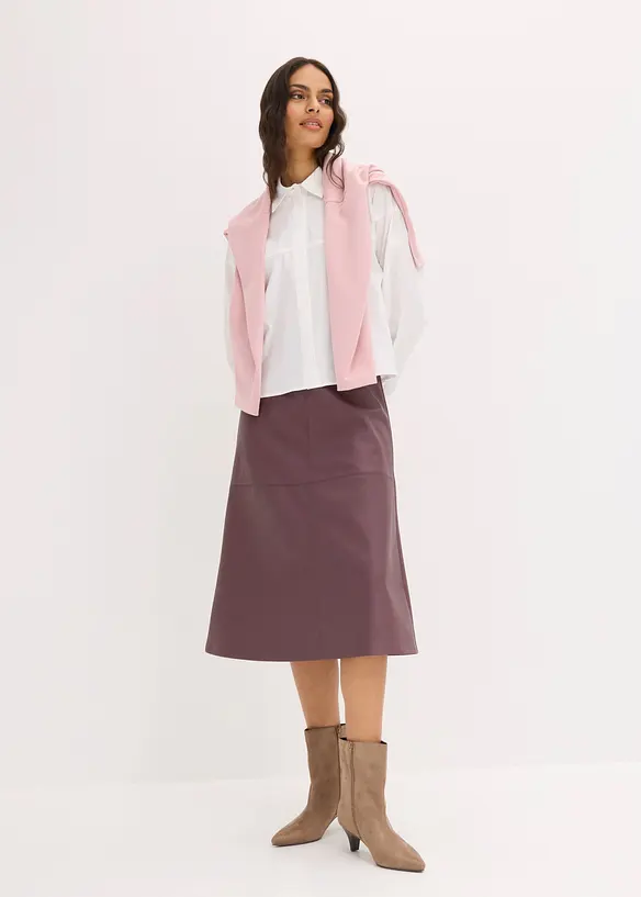 Jupe midi enduite, bonprix