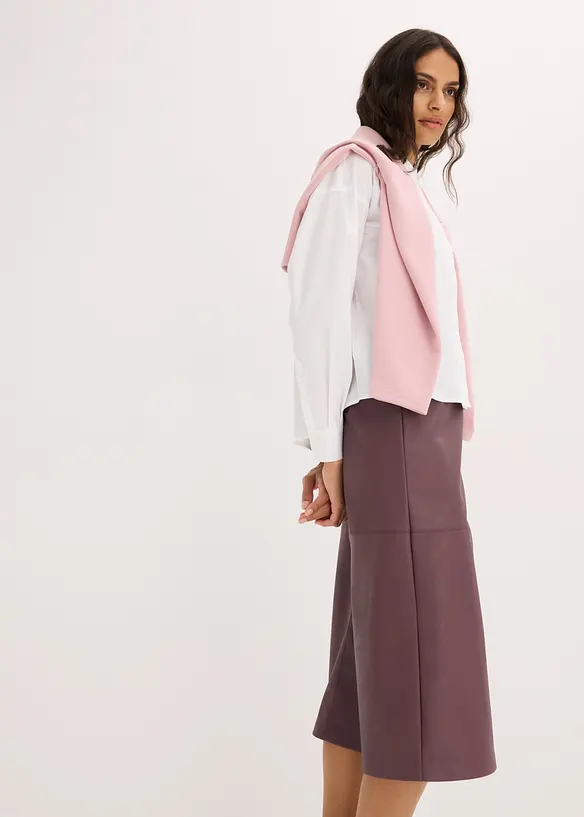 Jupe midi enduite, bonprix