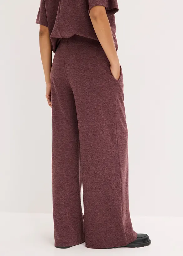 Pantalon &agrave; jambe large en piqu&eacute;, bonprix