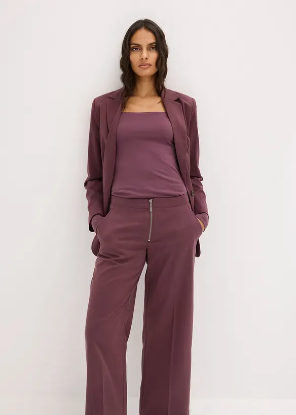 Pantalon &agrave; pinces et fermeture zipp&eacute;e, bonprix