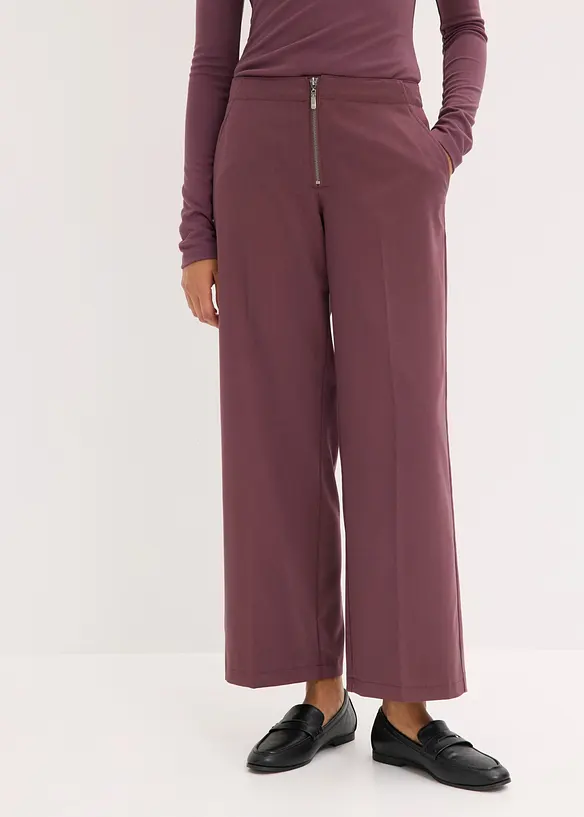 Pantalon &agrave; pinces et fermeture zipp&eacute;e, bonprix