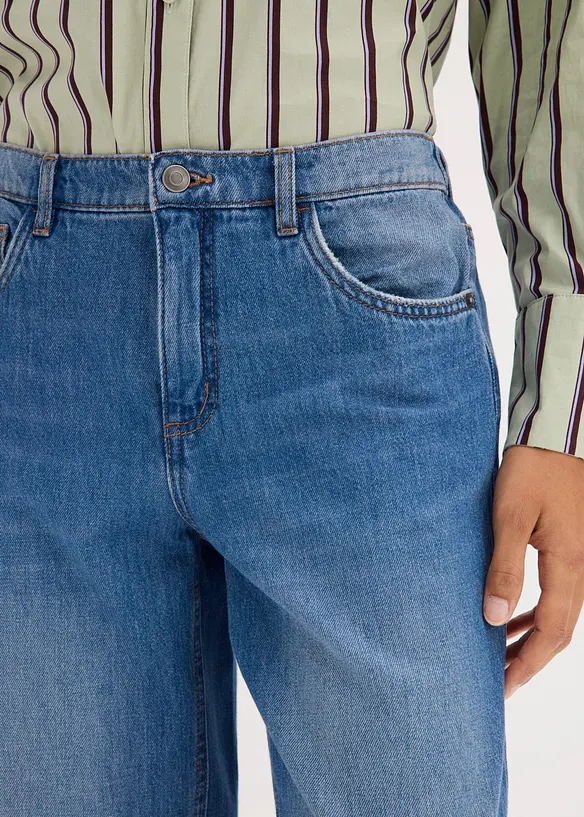 Jean barrel cropped, taille mi-haute, bonprix