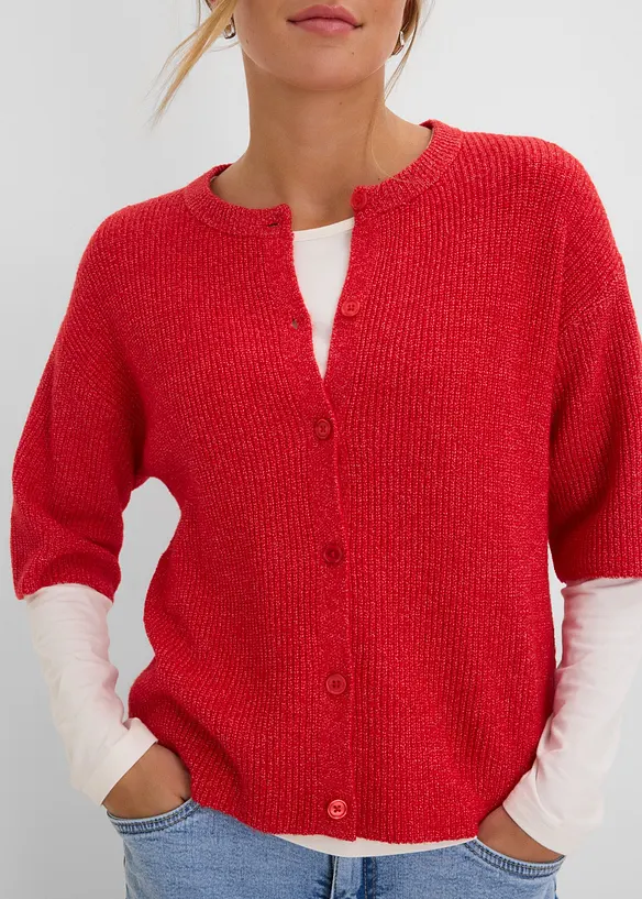 Lockere Strickjacke aus weichem Woll-Mix, bonprix