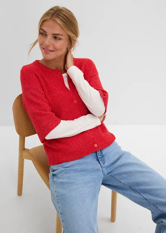 Lockere Strickjacke aus weichem Woll-Mix, bonprix