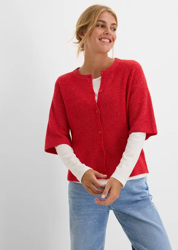Lockere Strickjacke aus weichem Woll-Mix, bonprix