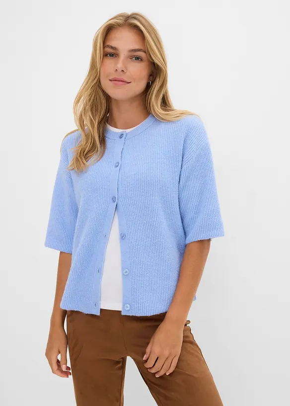 Lockere Strickjacke aus weichem Woll-Mix, bonprix