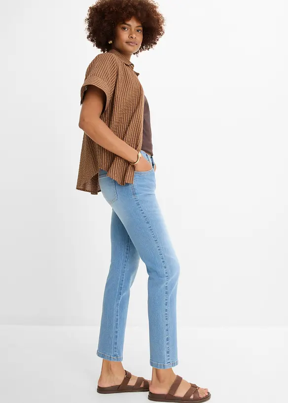 Jean droit, taille mi-haute, cropped, bonprix