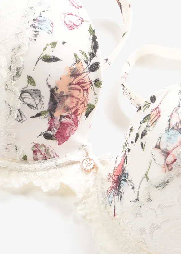 Soutien-gorge &agrave; coques et dentelle, bonprix