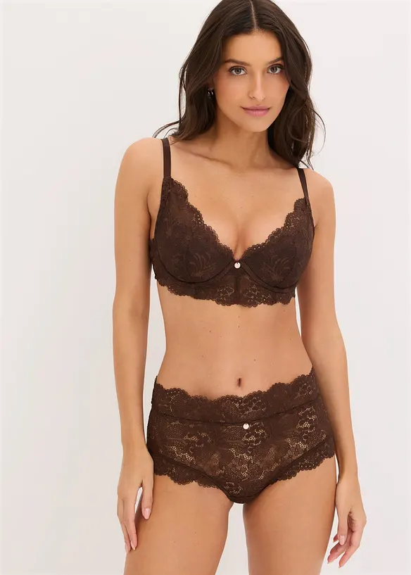 Soutien-gorge &agrave; coques et dentelle, bonprix