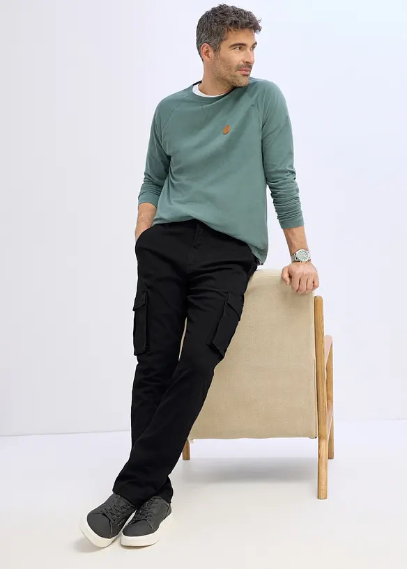 Classic Fit Stretch-Cargohose mit Dehnbund, Straight, bonprix