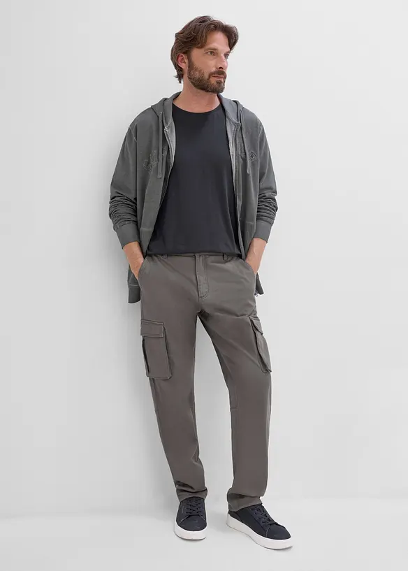 Classic Fit Stretch-Cargohose mit Dehnbund, Straight, bonprix