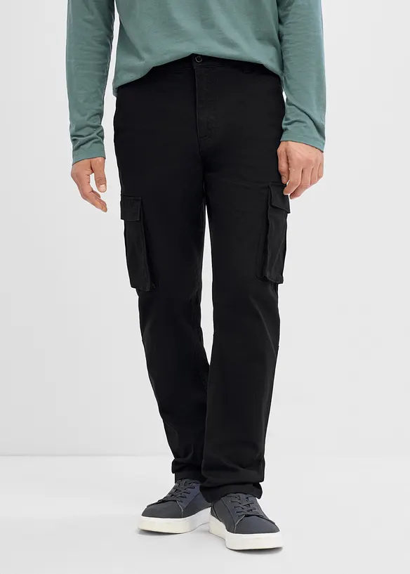 Classic Fit Stretch-Cargohose mit Dehnbund, Straight, bonprix