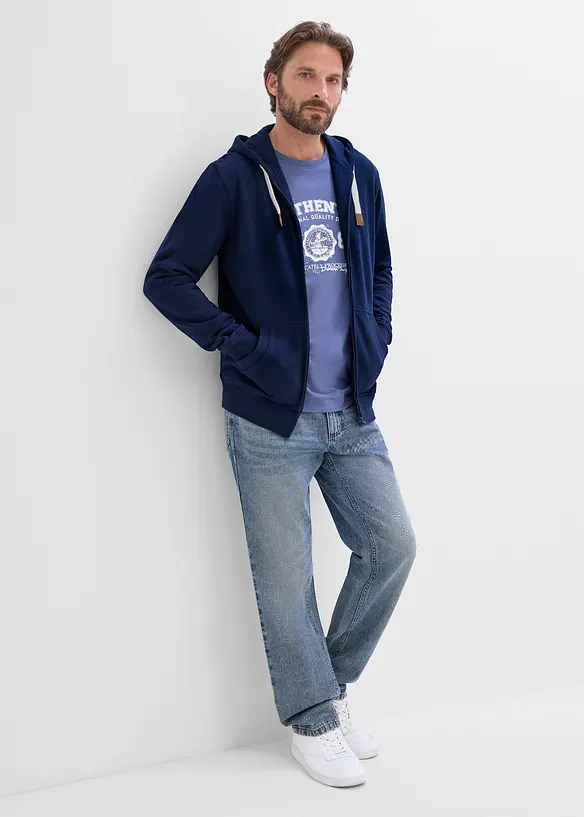 Kapuzen-Sweatjacke aus reiner Baumwolle, bonprix