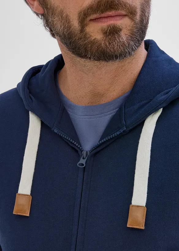 Kapuzen-Sweatjacke aus reiner Baumwolle, bonprix