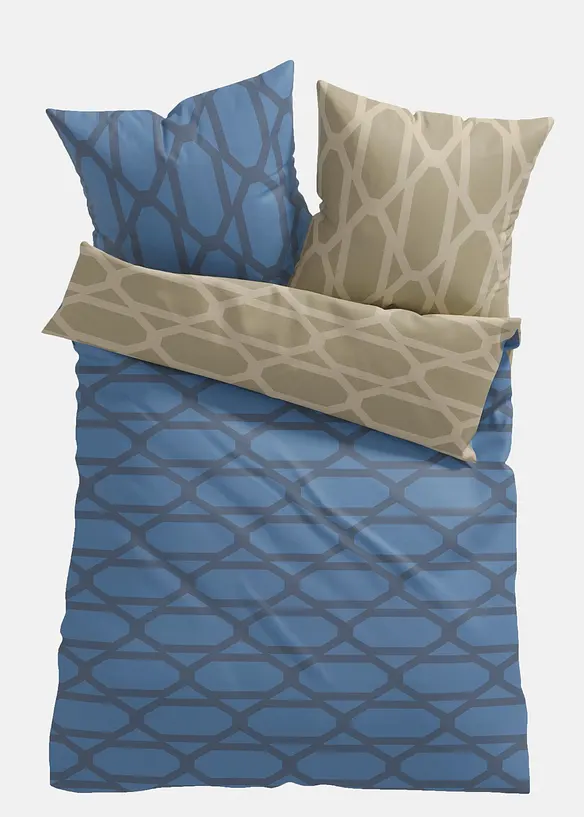 Parure de lit r&eacute;versible en coton m&eacute;lang&eacute;, bonprix