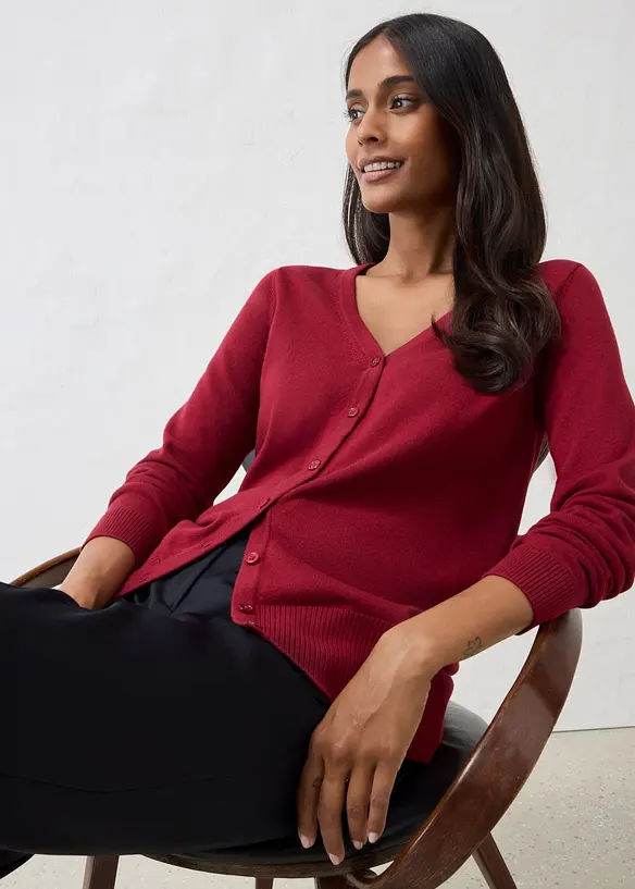 Feinstrickjacke aus weichem Woll-Mix, bonprix