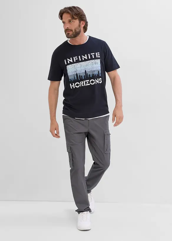 Pantalon extensible regular avec poche portable, droit, bonprix