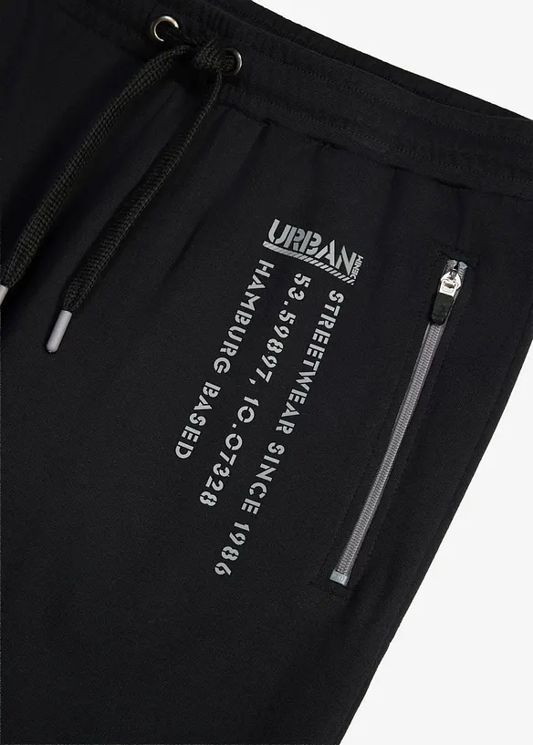 Pantalon de jogging &agrave; imprim&eacute; sportif, 100% coton, bonprix