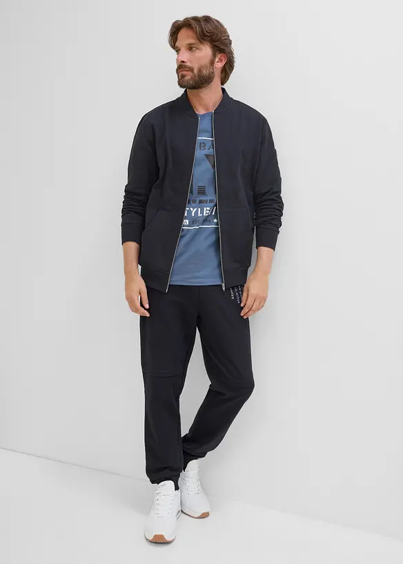 Sweat zipp&eacute; bomber 100% coton, bonprix