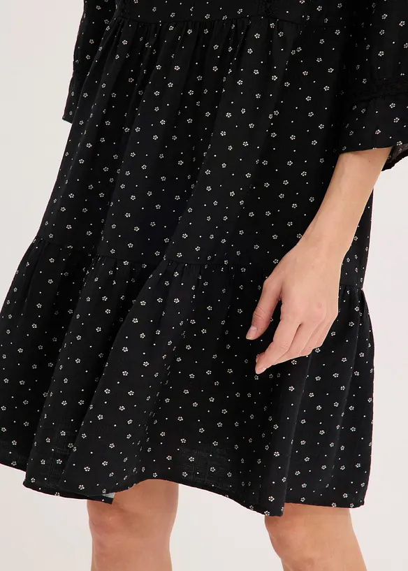 Robe courte en viscose m&eacute;lang&eacute;e, bonprix