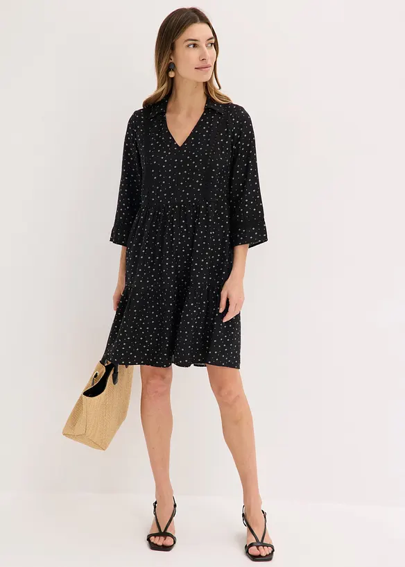 Robe courte en viscose m&eacute;lang&eacute;e, bonprix
