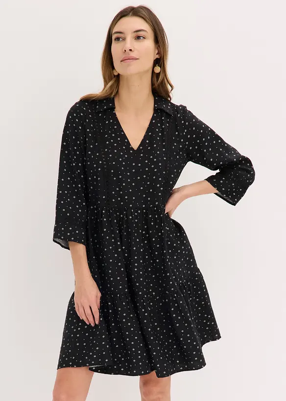 Robe courte en viscose m&eacute;lang&eacute;e, bonprix