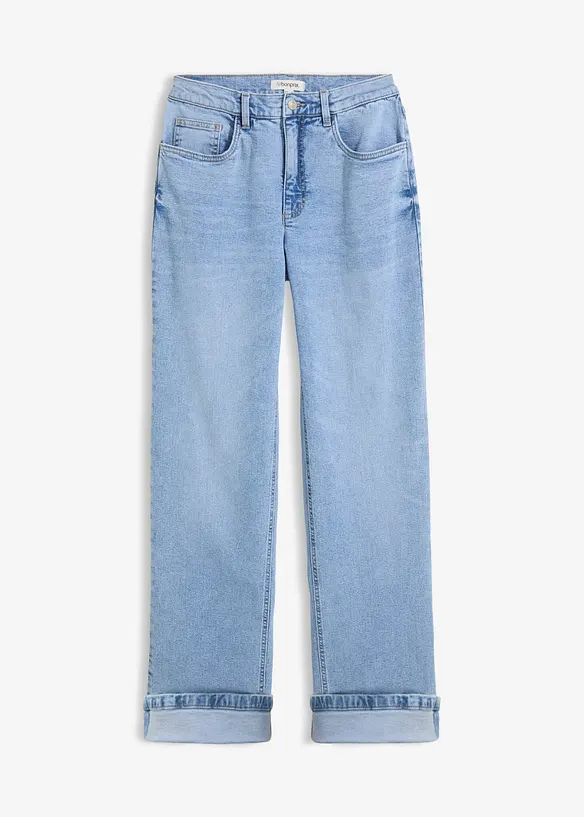 Jean droit et loose, taille haute, bonprix